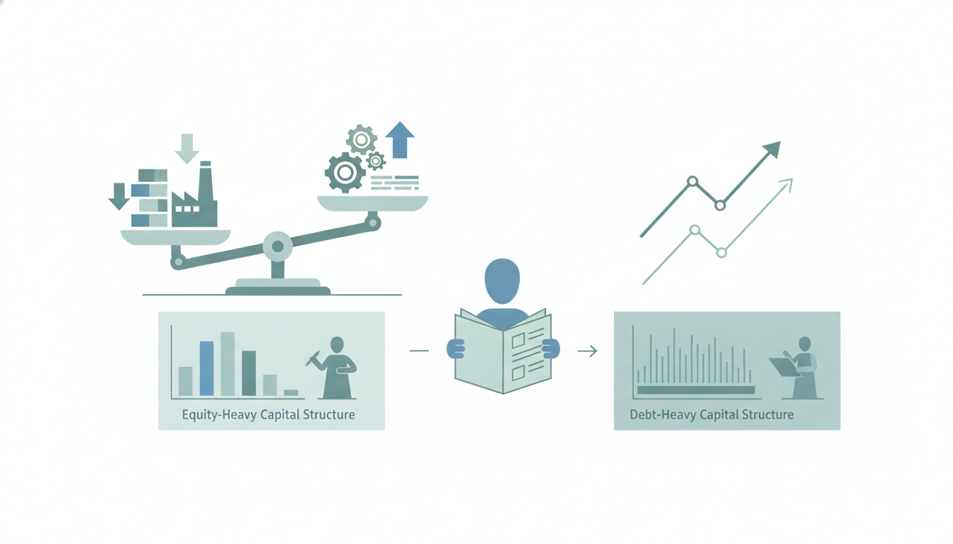 balance scale weighing two corporate portfolios