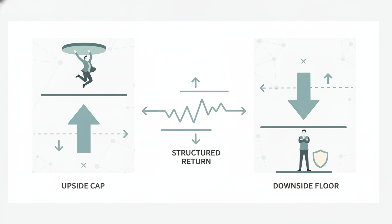 split panel showing upside cap versus downside floor