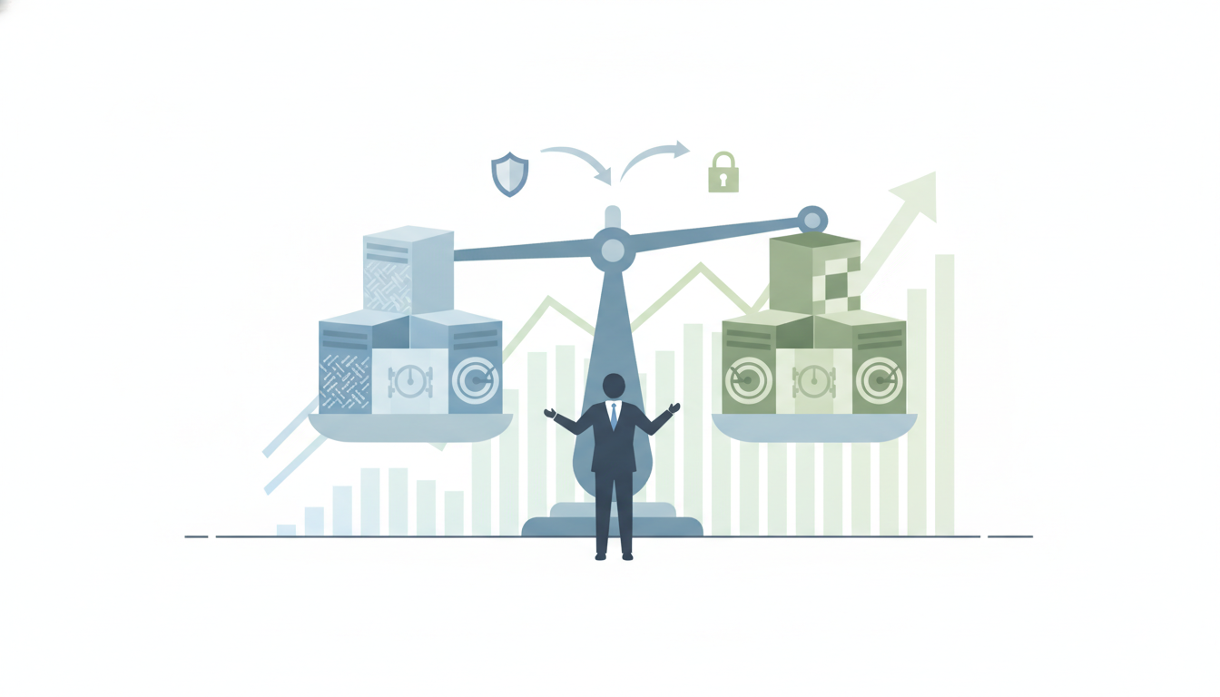 scale weighing two stablecoin options